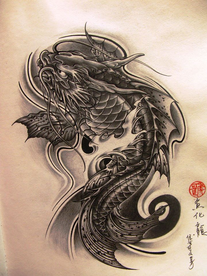 Hình Xăm Cá Chép Hóa Rồng Đẹp Nhất Gallery 1