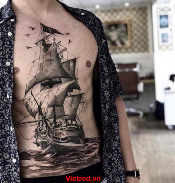 Hình Xăm Thuyền và Biển: Ý Nghĩa, Mẫu Hình Đẹp và Địa Chỉ Xăm Uy Tín Gallery 1