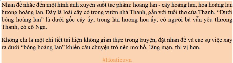 Dưới bóng hoàng lan