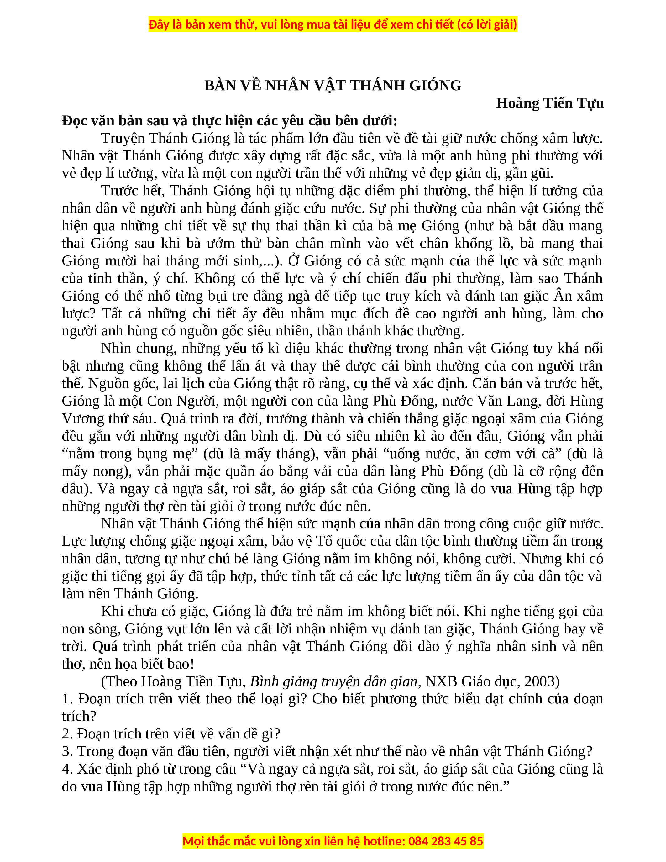 Soạn văn bài bàn về nhân vật Thánh Gióng Gallery 2