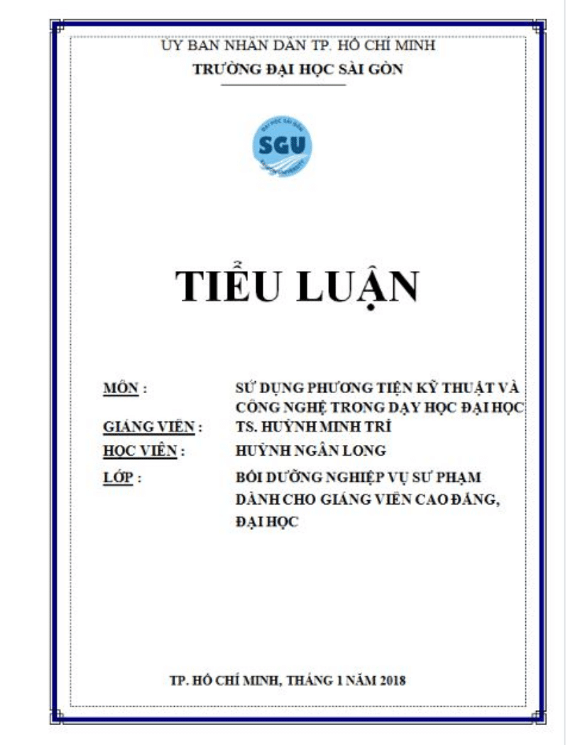 Mẫu Bìa Tiểu Luận Chuẩn & Hướng Dẫn Chi Tiết Gallery 1