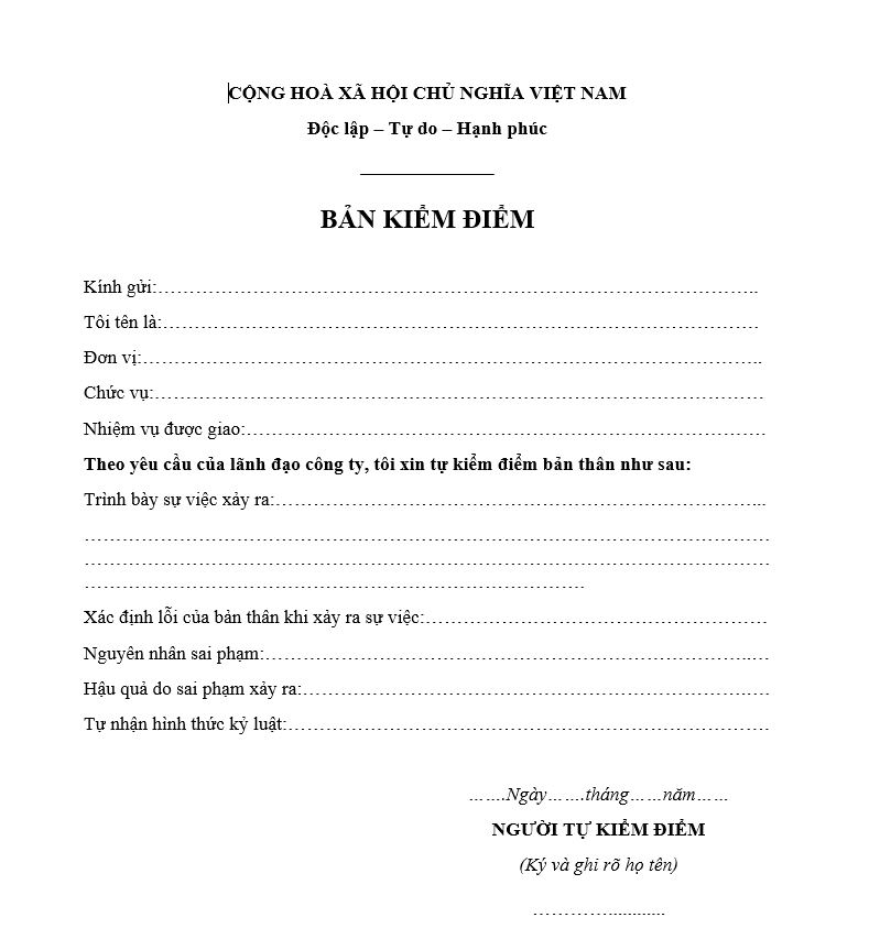 Bản Mẫu Bản Kiểm Điểm: Cập nhật mới nhất, đầy đủ và chi tiết Gallery 2