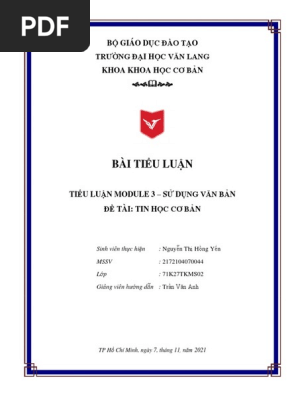 Bìa Tiểu Luận Văn Lang: Hướng Dẫn Thiết Kế Chuyên Nghiệp Gallery 1