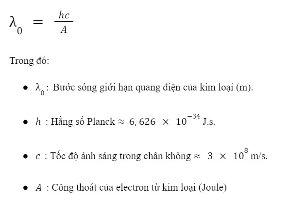 Giới hạn quang điện của mỗi kim loại Gallery 1