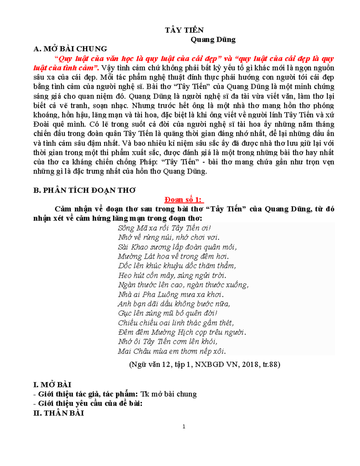 Viết Mở Bài Tây Tiến Gallery 2