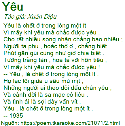 Yêu - Xuân Diệu