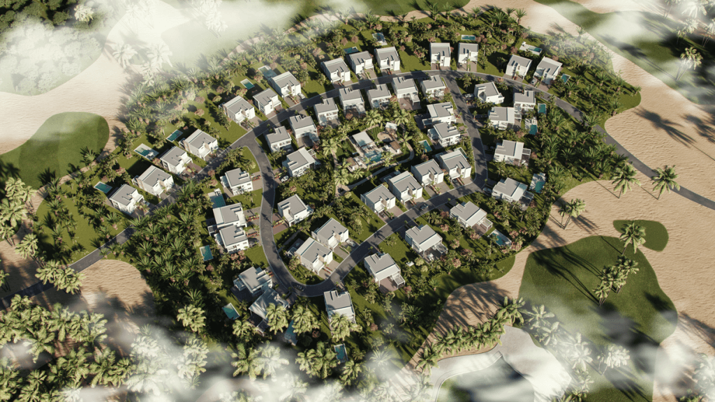 arial view of real estate rendering 