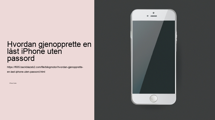 Hvordan gjenopprette en låst iPhone uten passord