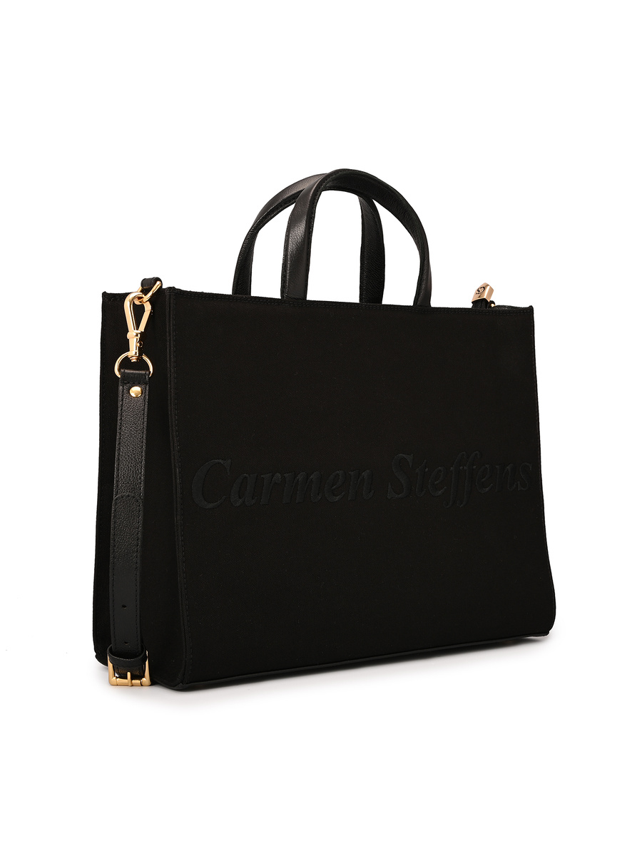 Black Embroidered Tote Bag Carmen Steffens