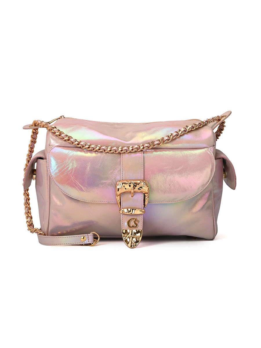 Holographic Iridescent Buckle Bag