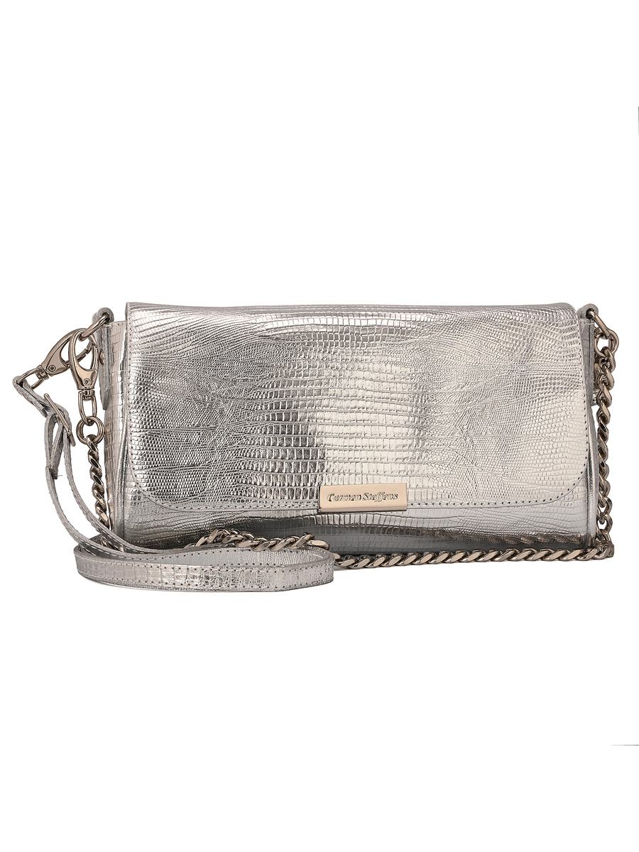 Silver Baguette Bag