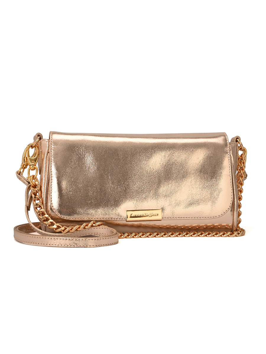 Golden Gold Baguette Bag