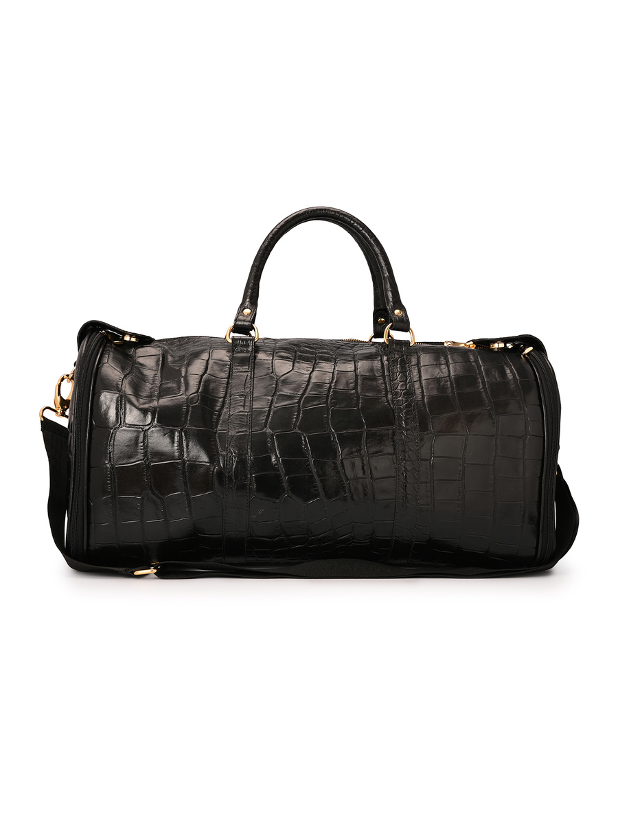 Black Croco Leather Handbag