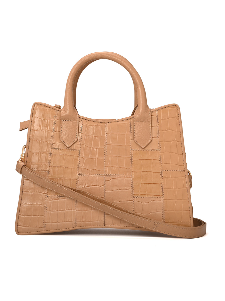Structured Leather Bag with Chain