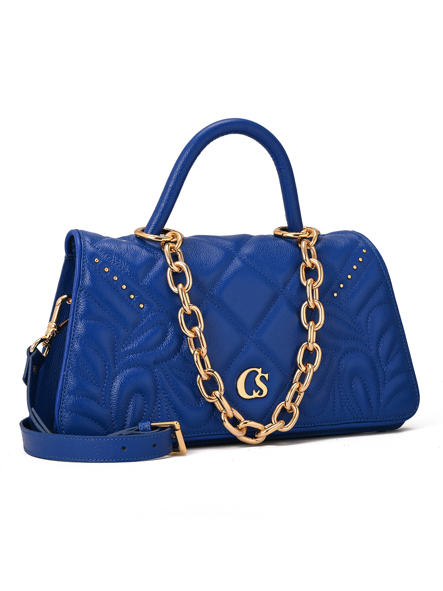 Quilted Bag Chain Blue