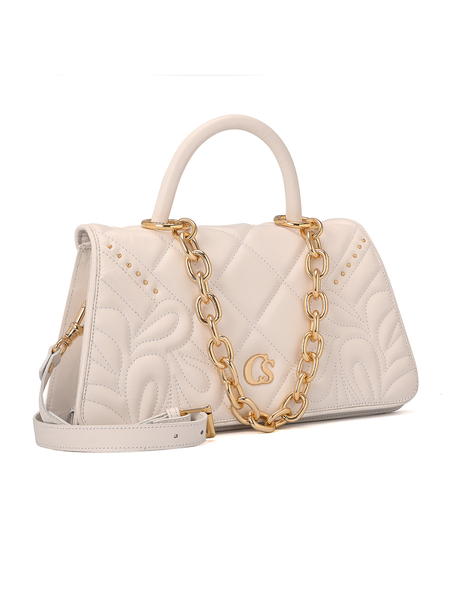 Quilted Bag Chain Bianco
