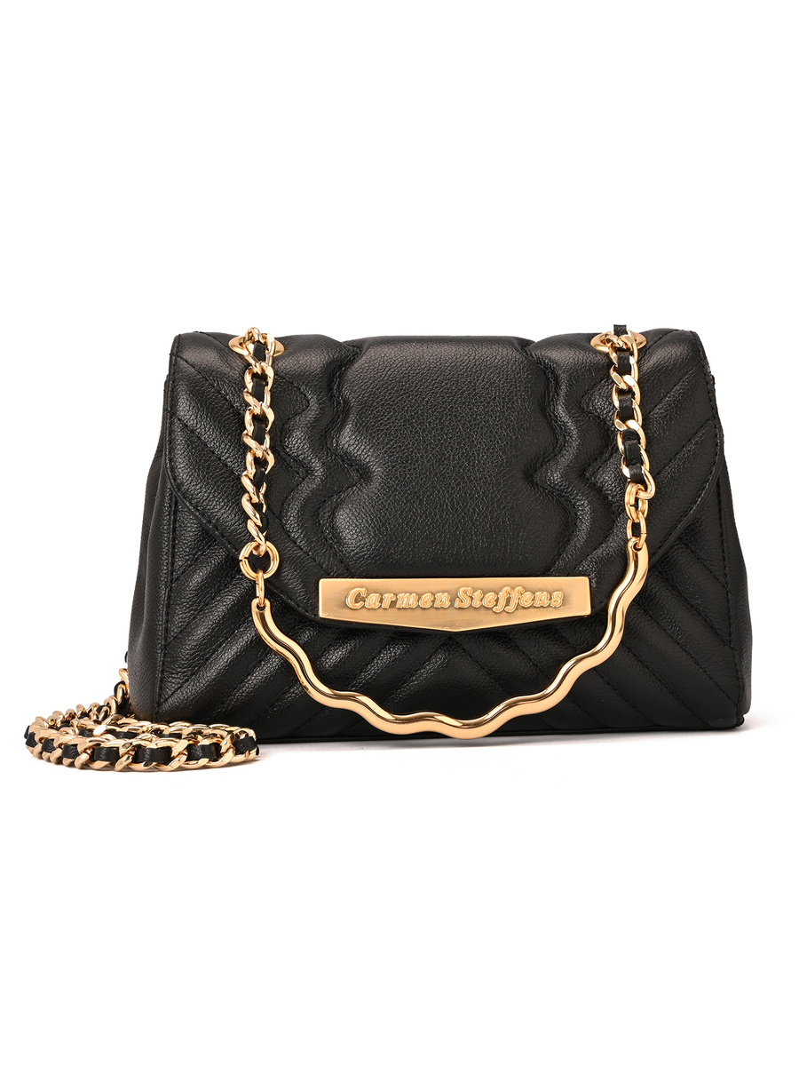 Quilted Bag Chain Black