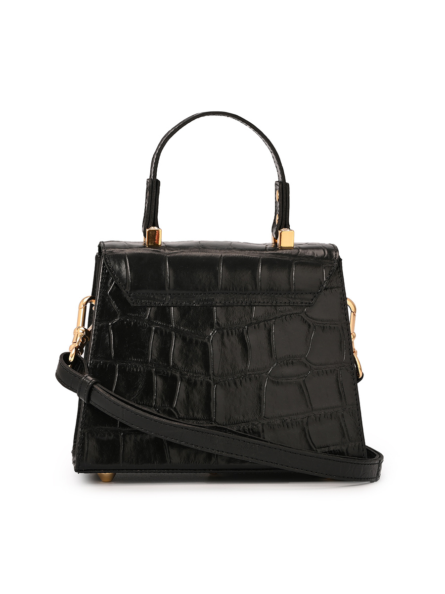 Top Handle Bag Black Crystal