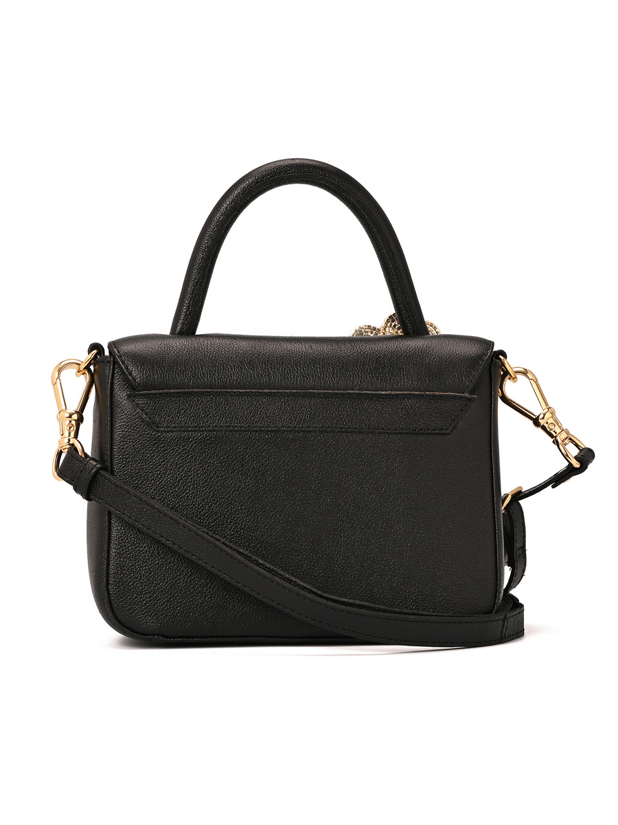 Top Handle Bag Flower Black