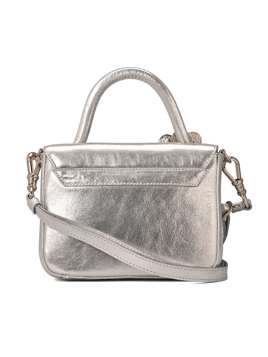 Top Handle Bag Flower Silver