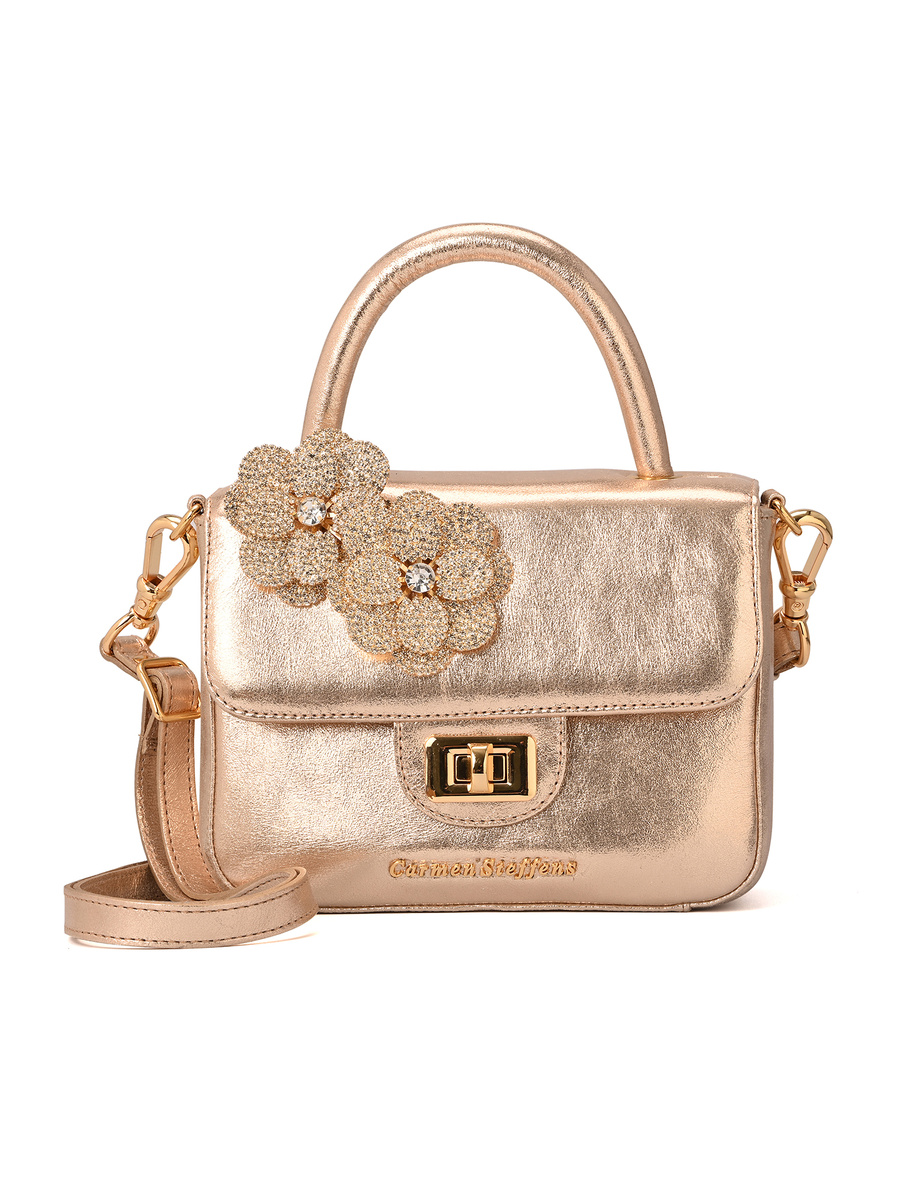 Top Handle Bag Flower Gold