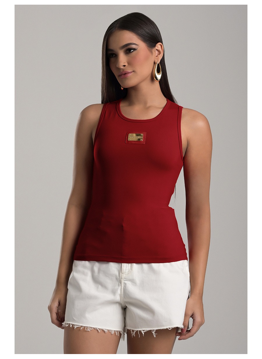 Basic Burgundy Red Knit Tank Top