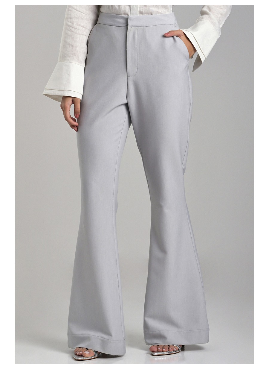Gray Tailored Flare Pants