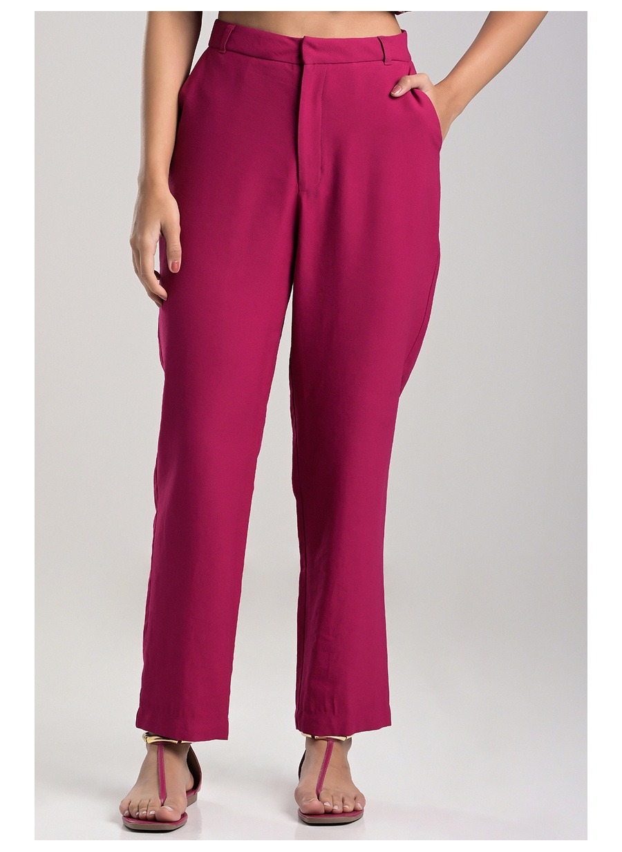 Fuchsia Tailored Carrot Pants