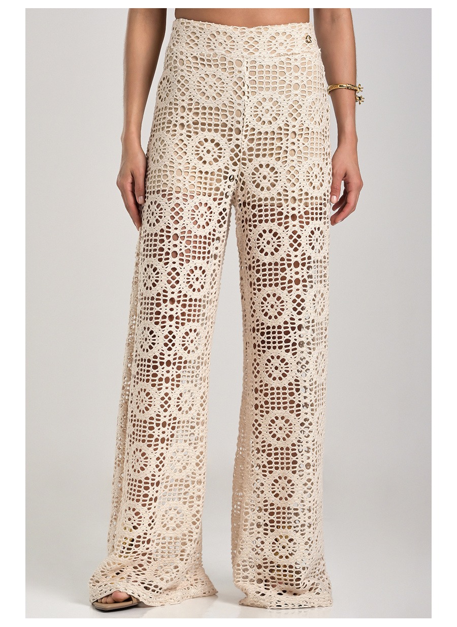 Boho Chic Off-white Palazzo Pants