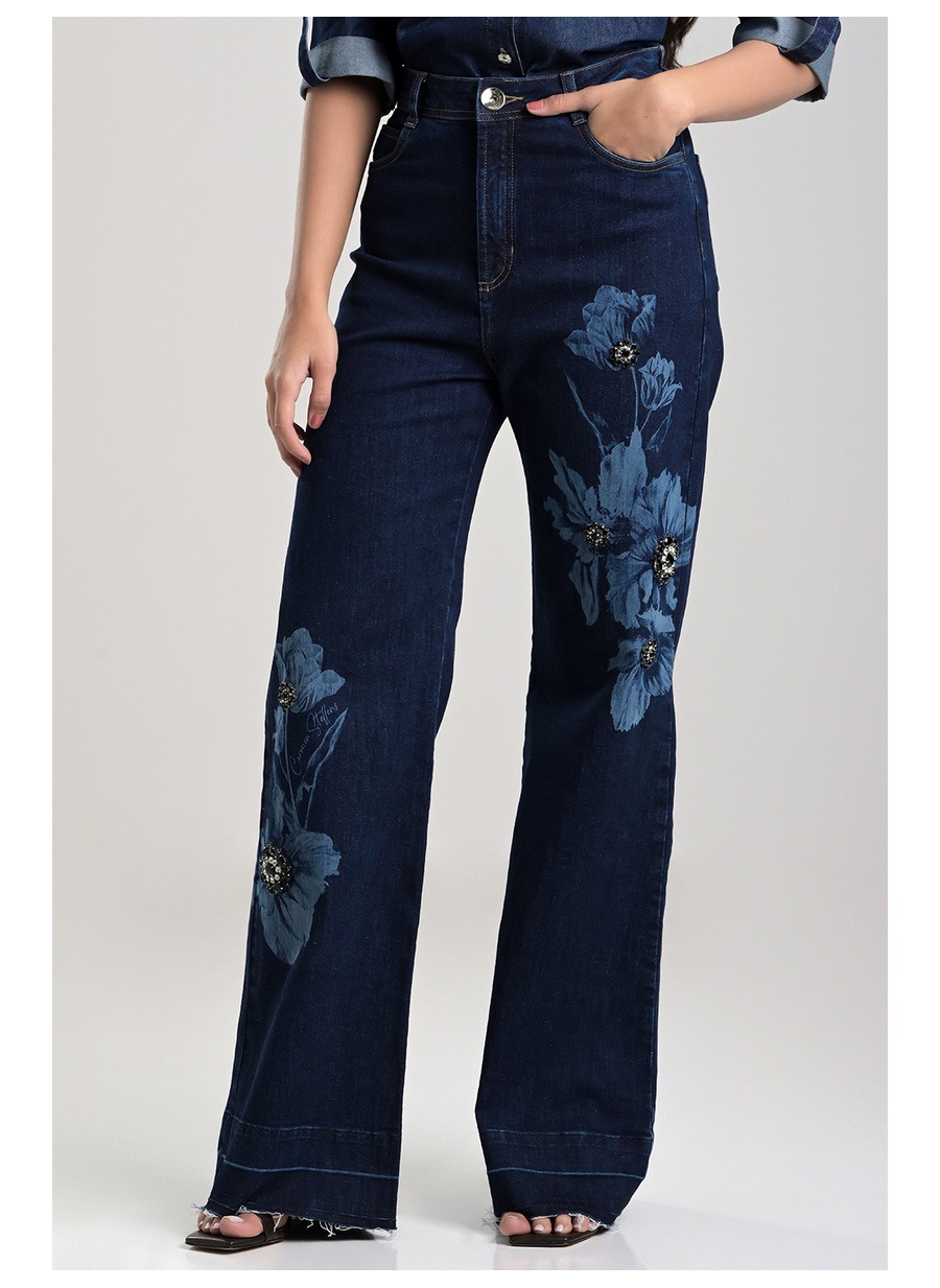 Wide Flower Jeans