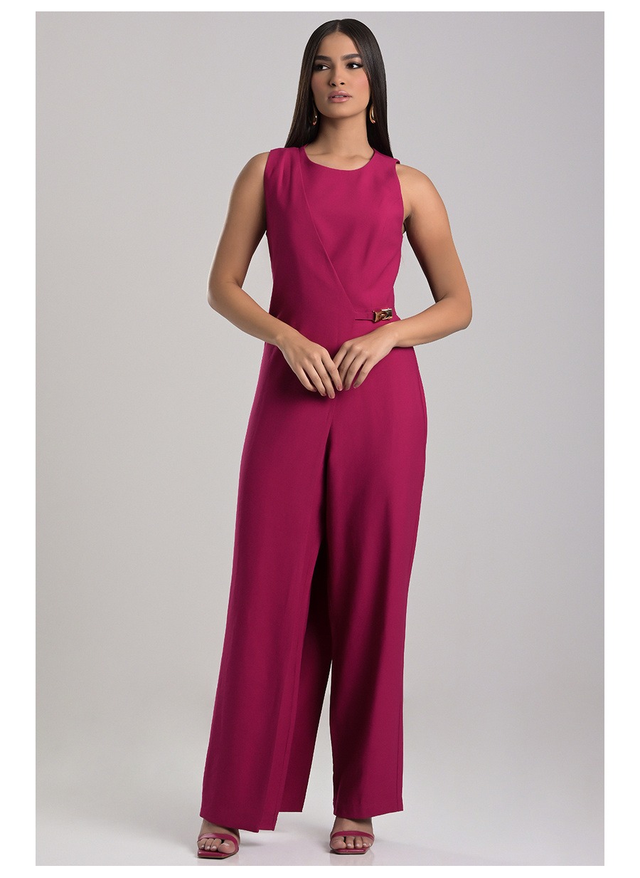 Fuchsia Jumpsuit with Removable Overlay