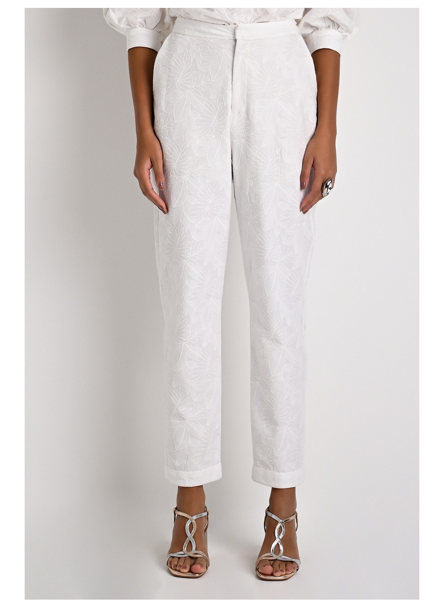 Straight Off-White Pants