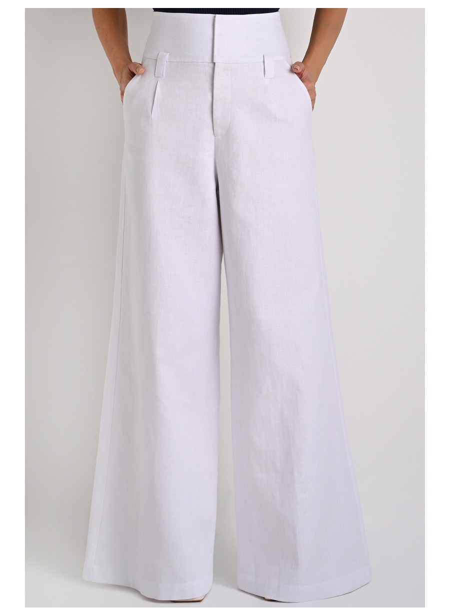 High Waist Bianco Pants