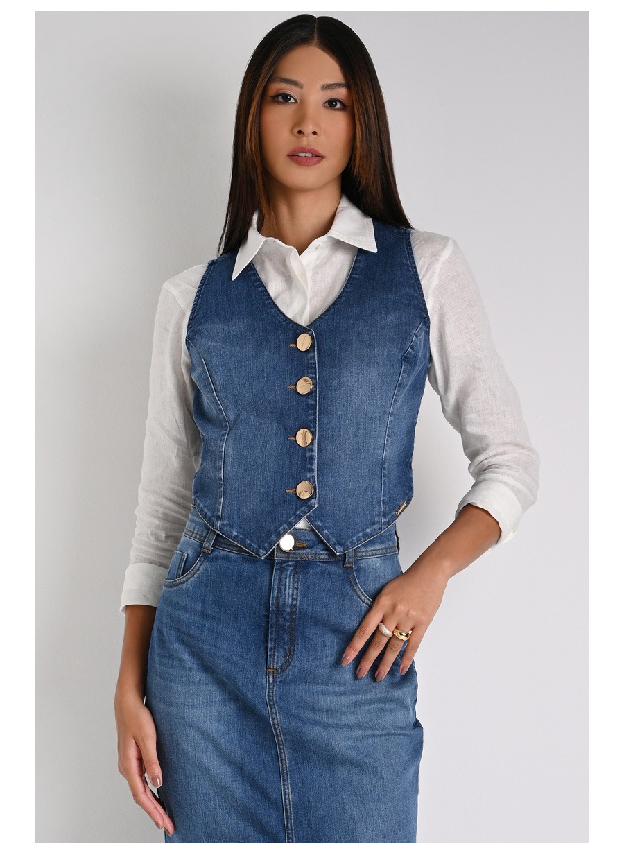 Denim Elegance Vest