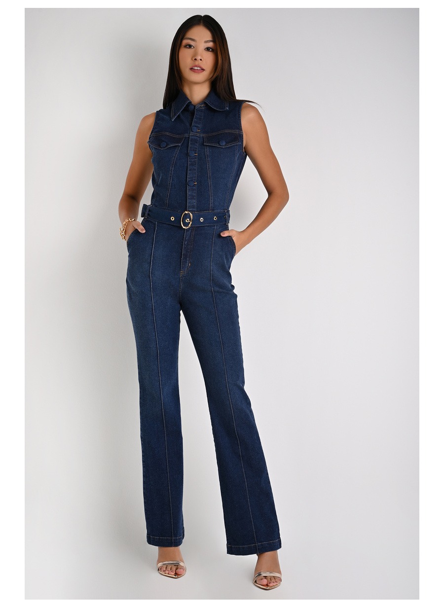 Slim Denim Jumpsuit