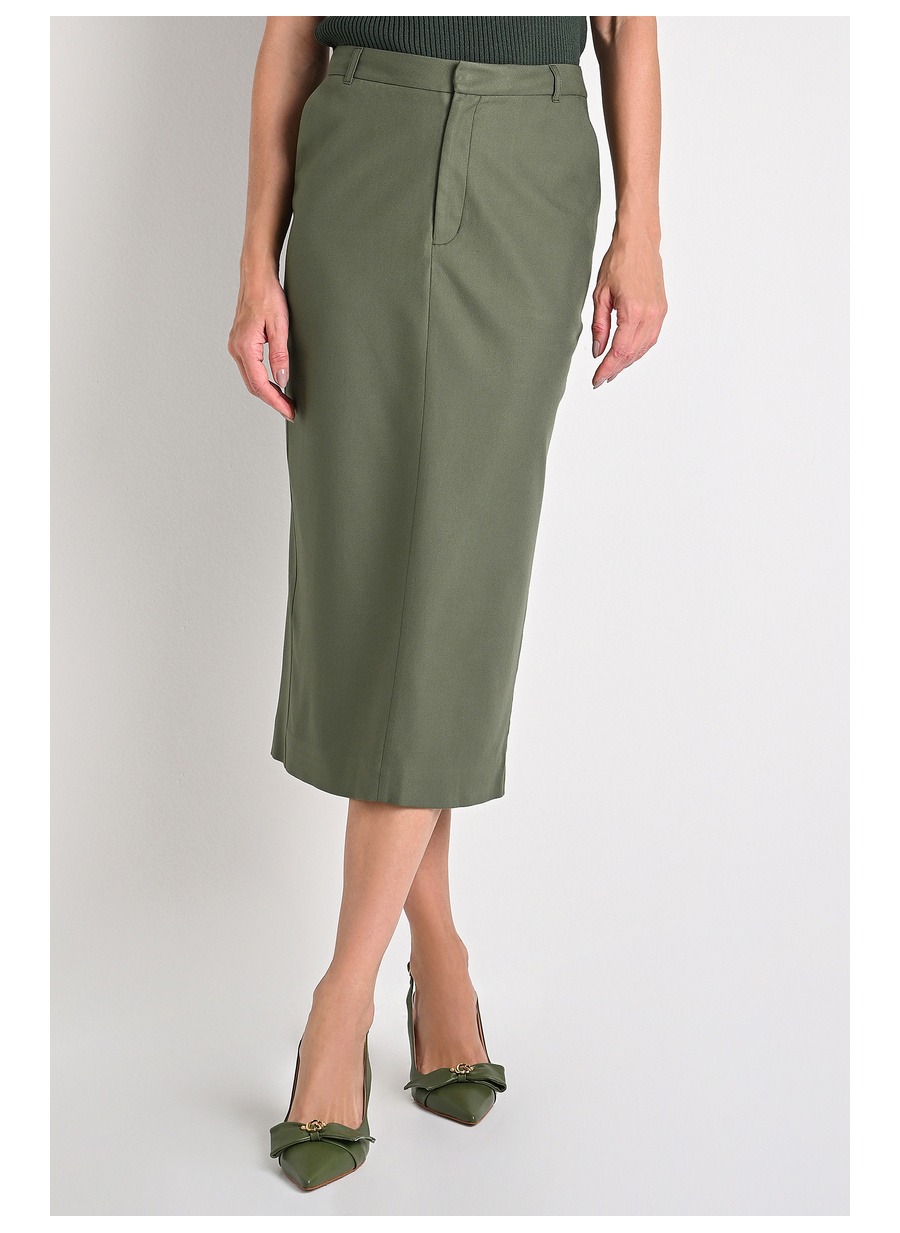 Classic Military Midi Skirt