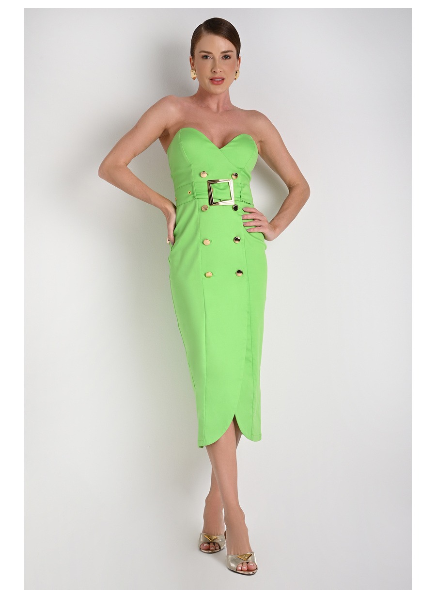 Strapless Dress with Overlap