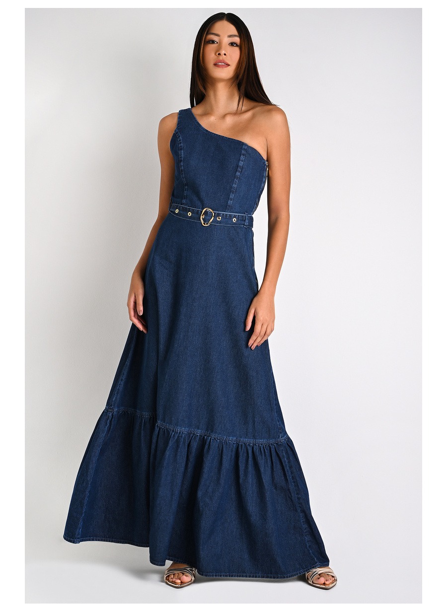 Blue Denim Flowers Dress