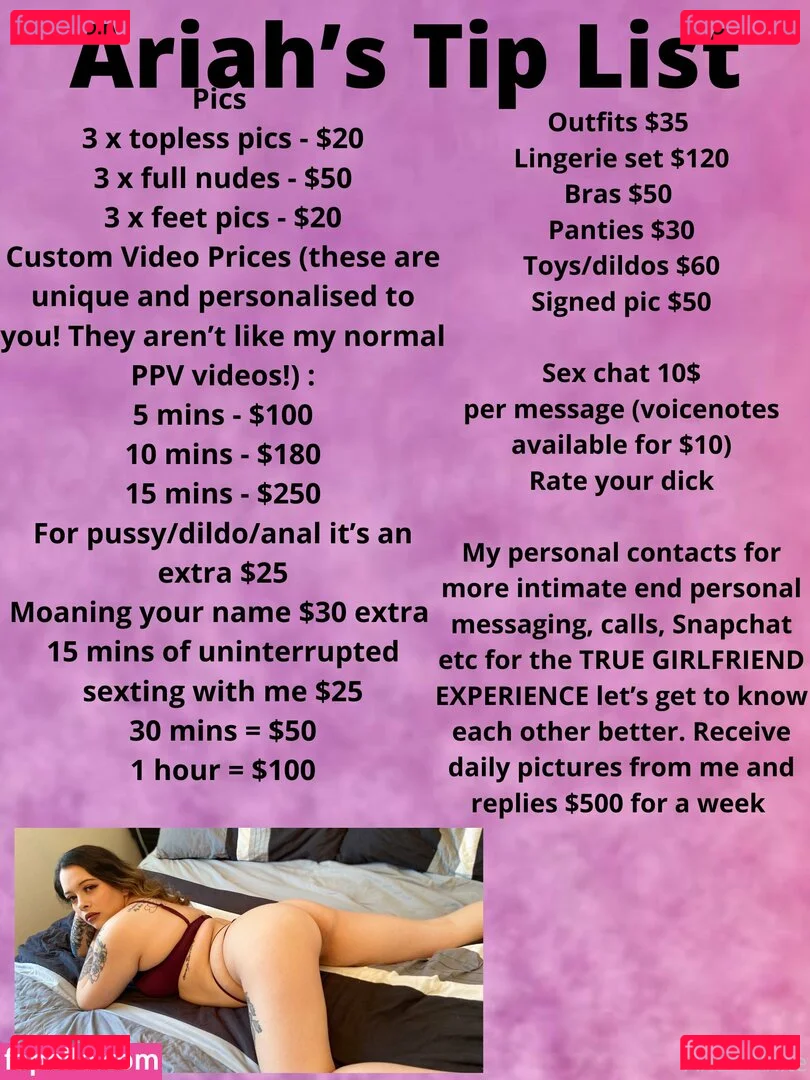 ariah69 Onlyfans Photo Gallery 