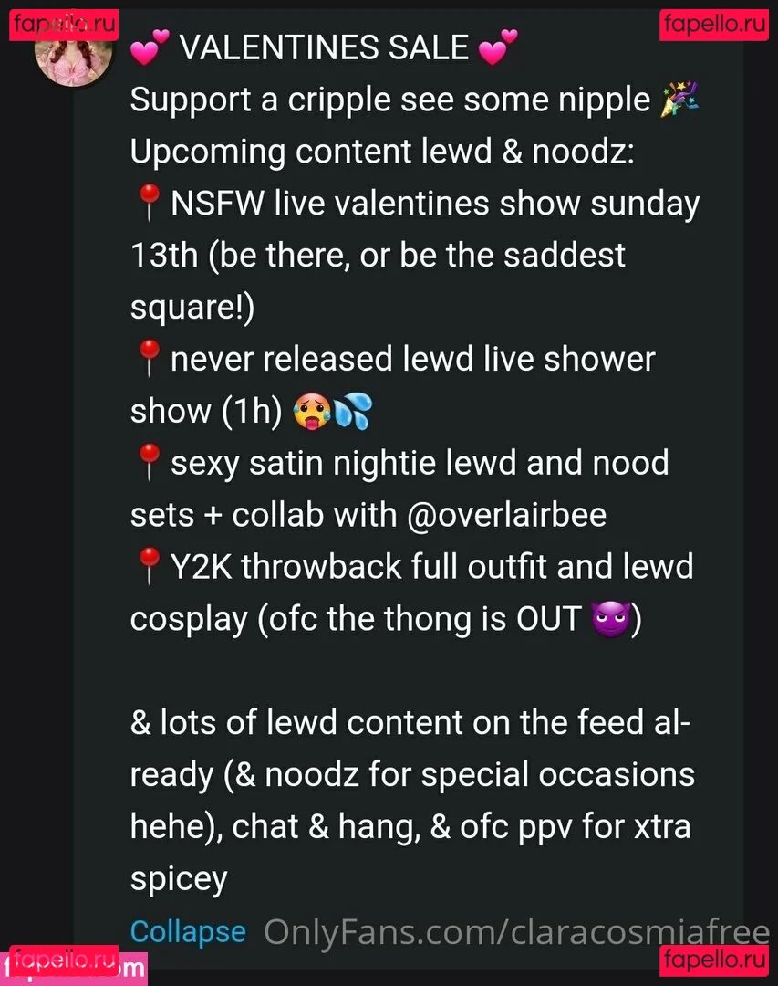 claracosmiafree Onlyfans Photo Gallery 