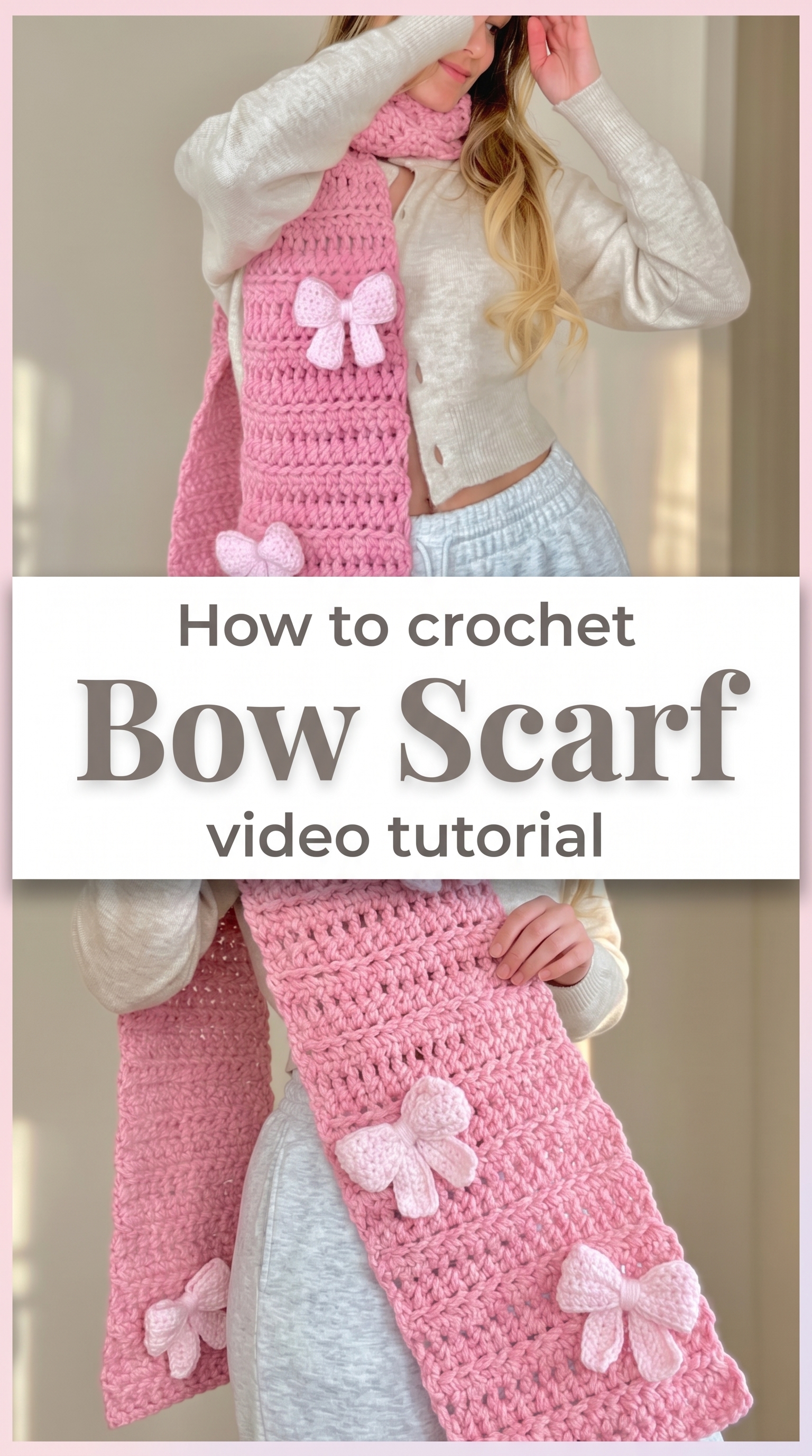 Crochet Bow Scarf: A Chunky and Playful Accessory