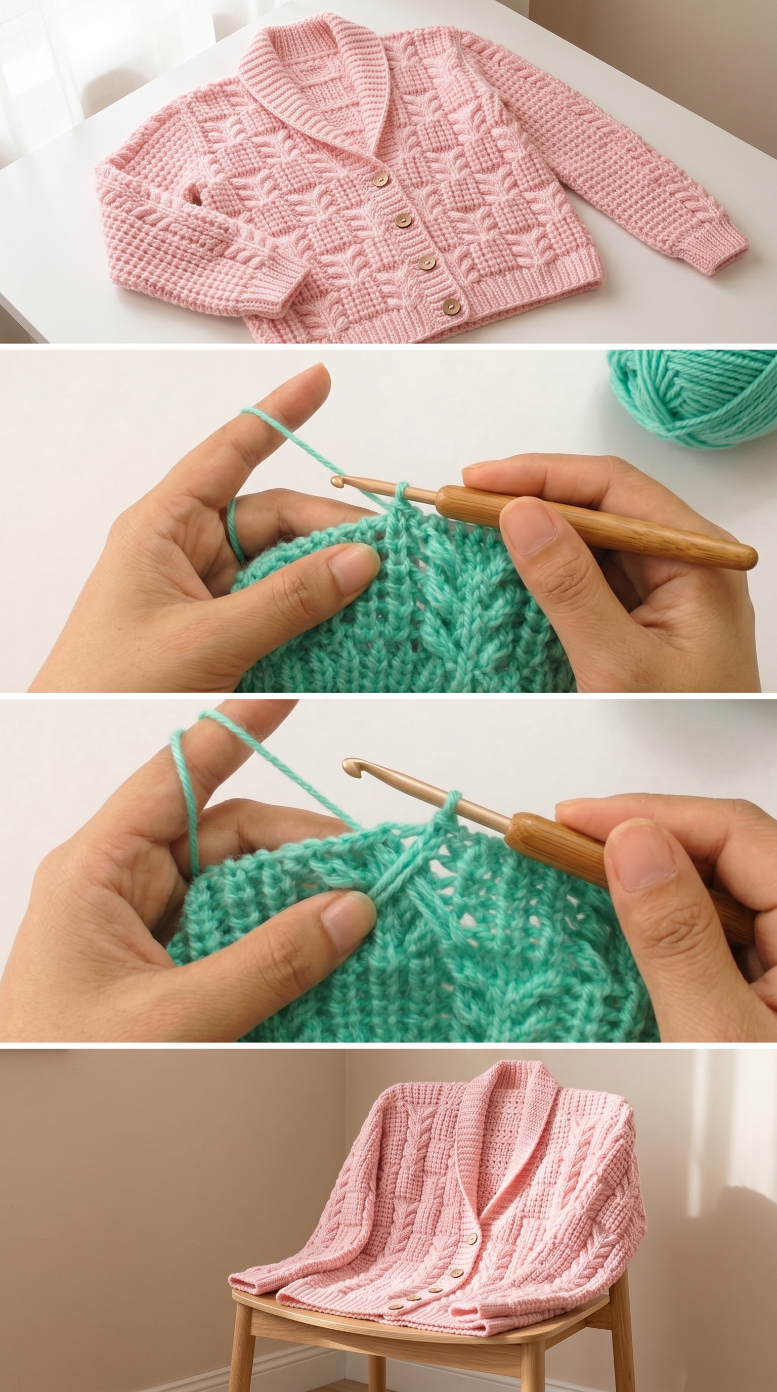 Crochet Cable Knit Cardigan: A Timeless Wardrobe Essential pattern