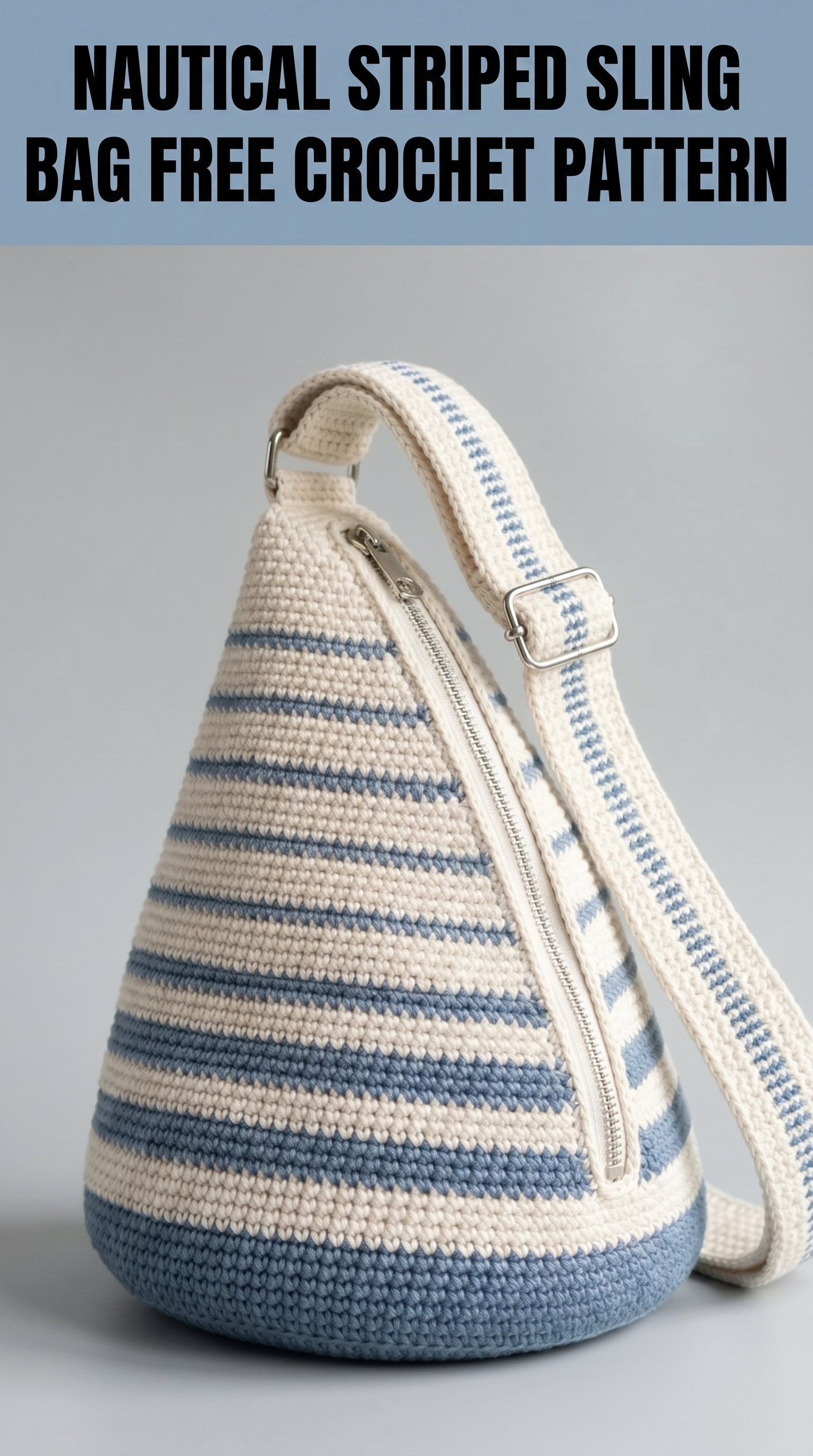 Nautical Striped Sling Bag Free Crochet Pattern