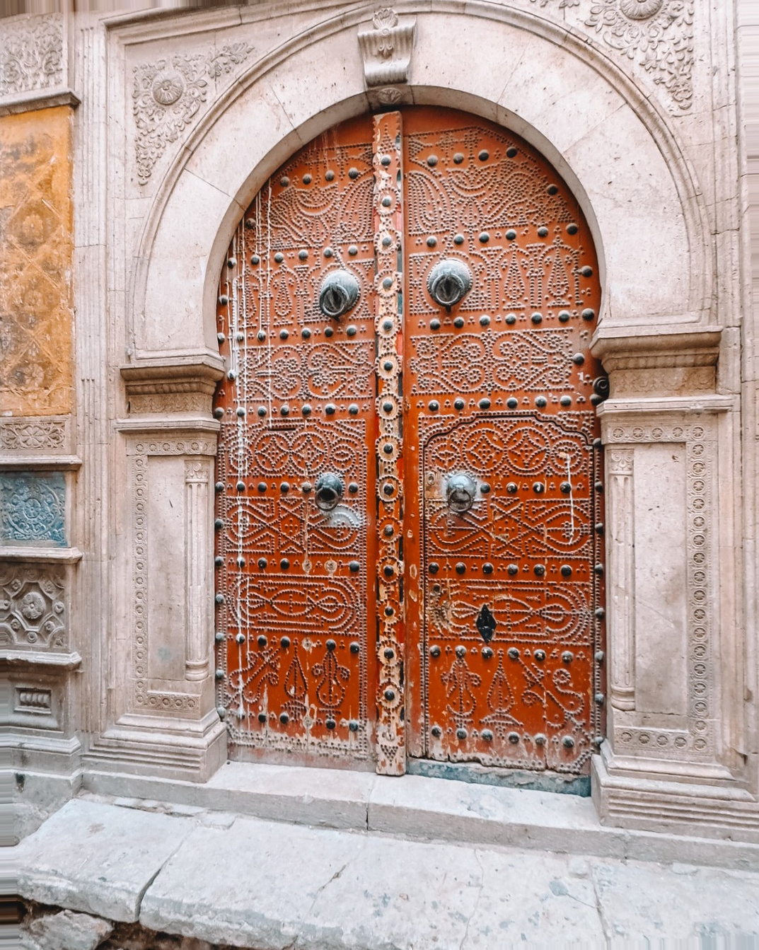 Tunisia Cruise Port - Ornate Islamic Wooden Door Stone Archway - 05-16-2025 - Vertical 19.jpg