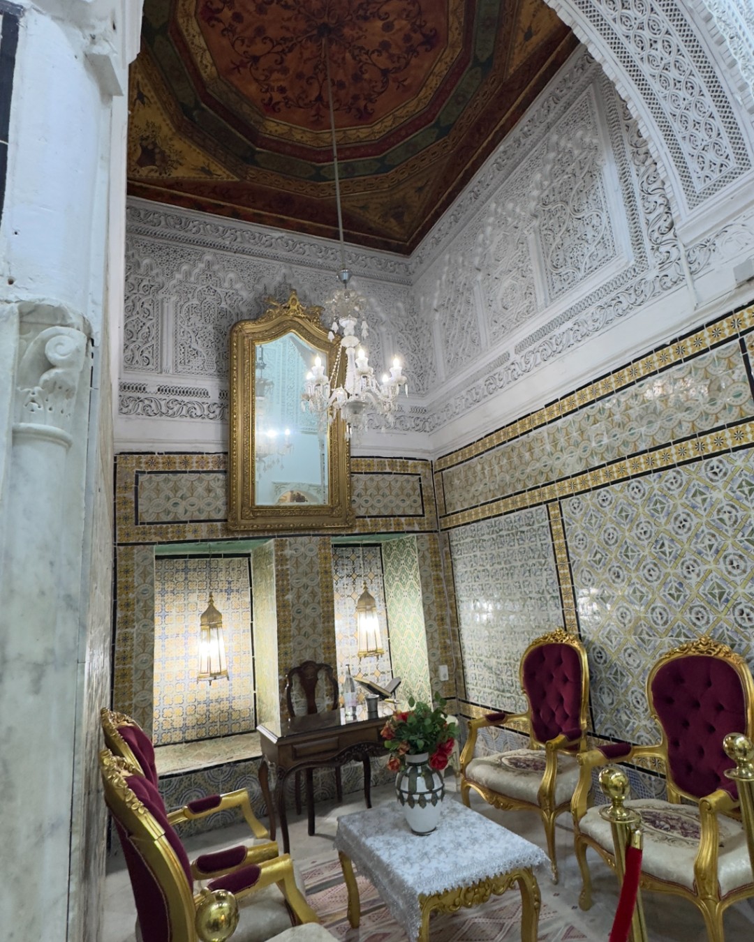 Tunisia Cruise Port - Ornate Moorish Palace Interior Decorated Ceiling - 05-16-2025 - Vertical 18.jpg