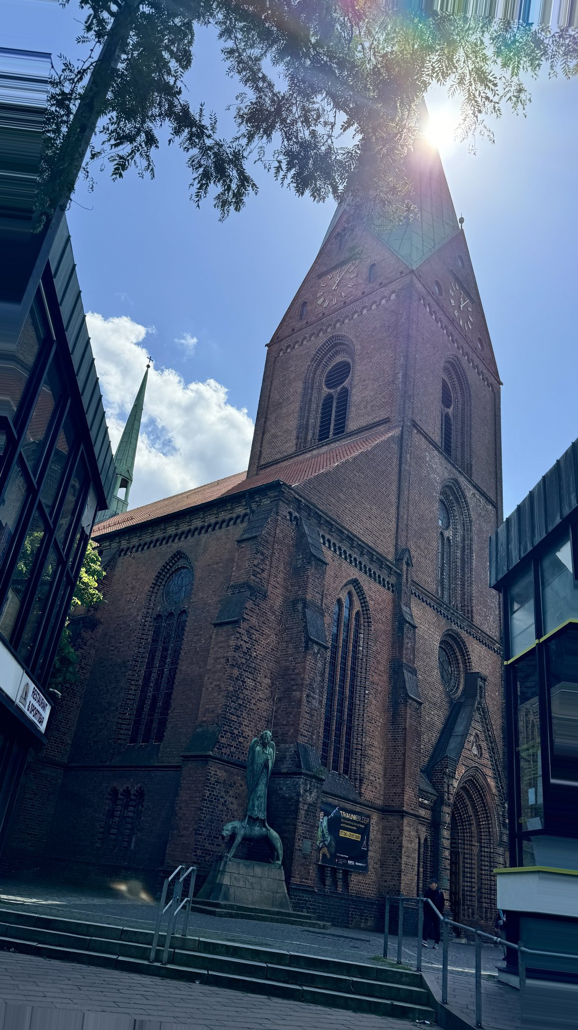 Kiel Germany Cruise Port - Ornate Brick Church Tower Statue Entrance - 06-05-2024 - Vertical.jpg