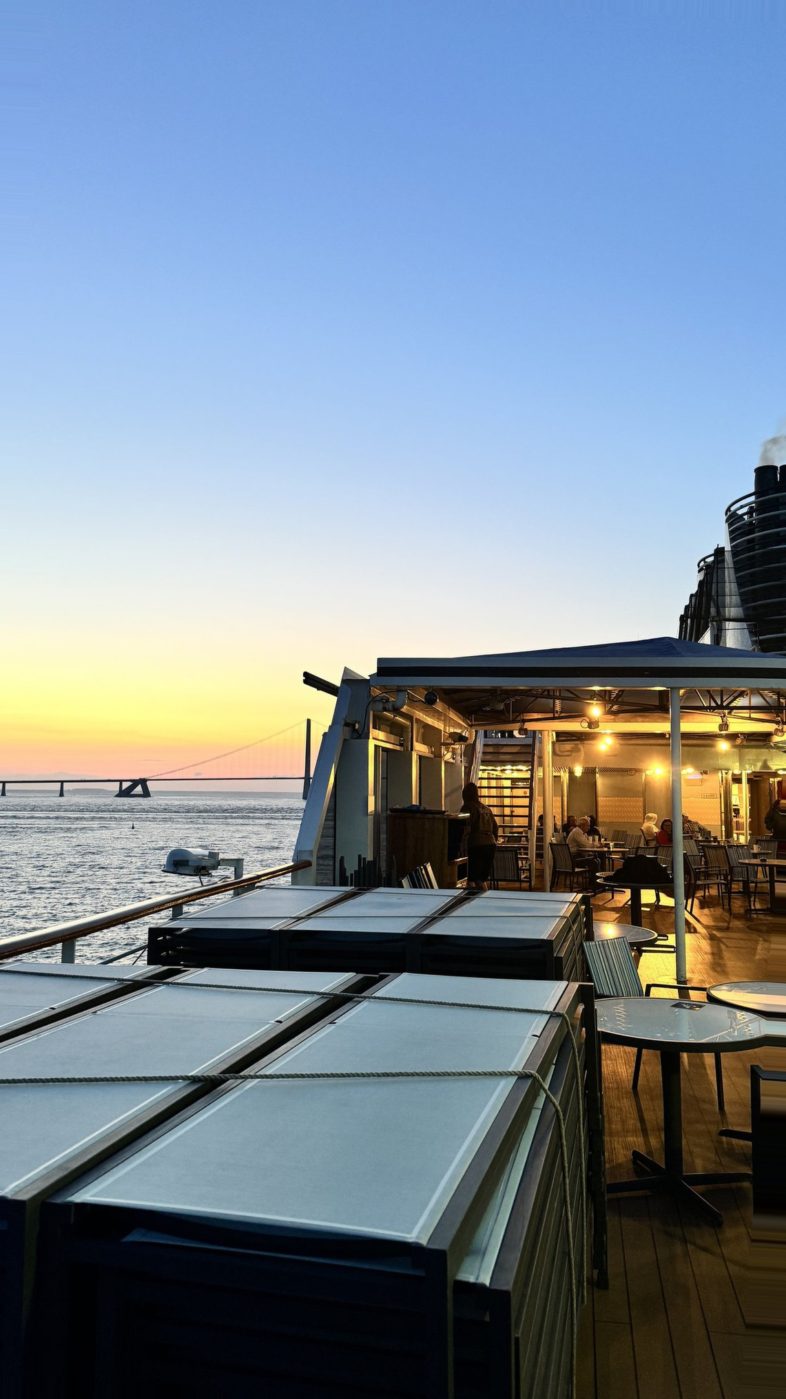 Kiel Germany Cruise Port - Outdoor Dining Terrace Waterfront Sunset - 06-05-2024 - Vertical.jpg