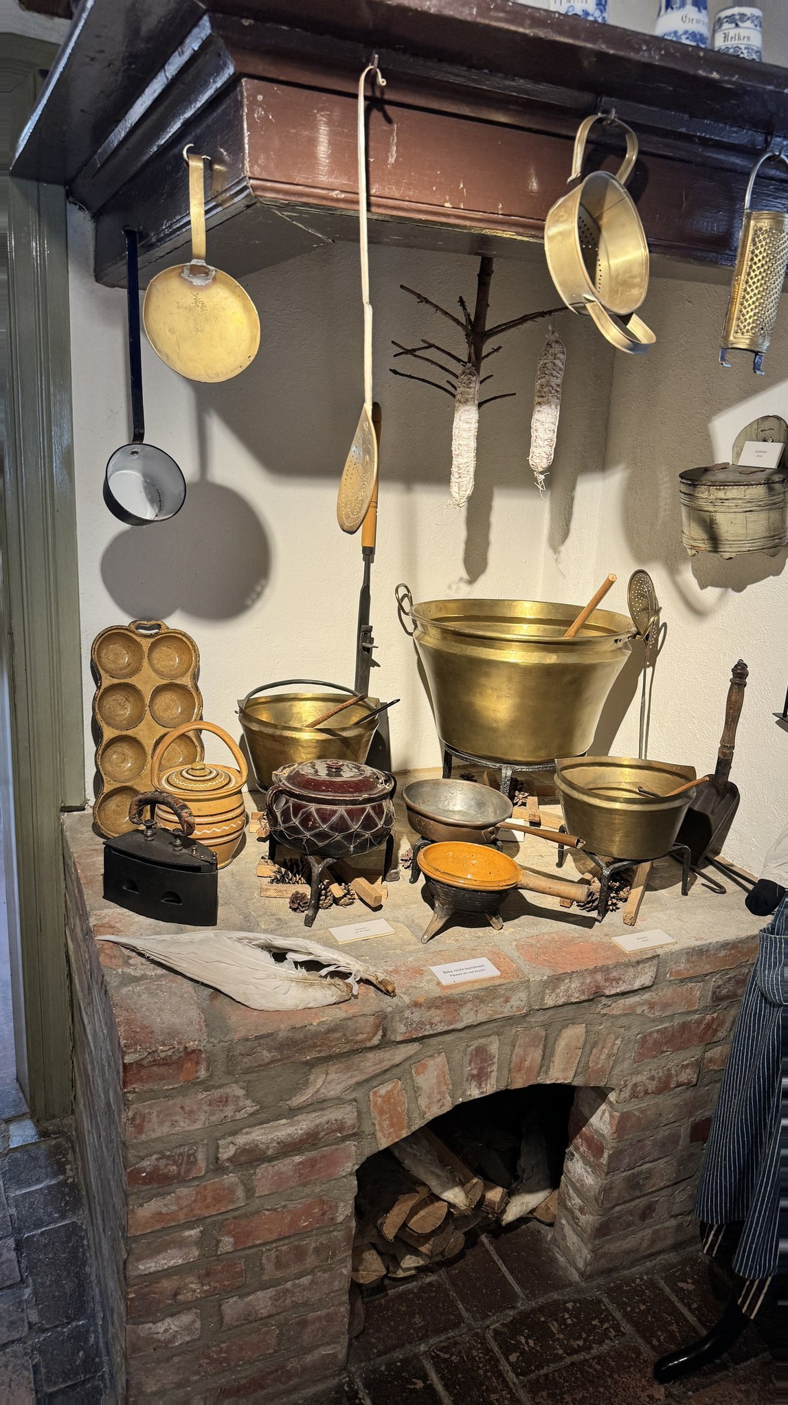 Warnemunde Germany Cruise Port - Vintage Brass Cookware Ornamental Display - 05-29-2024 - Vertical.jpg