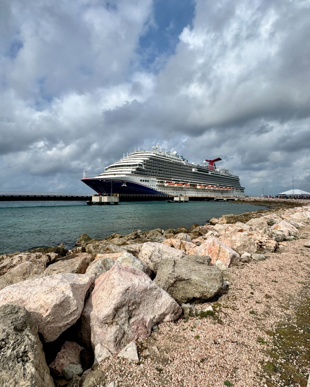 Curacao Cruise Port - Carnival Cruise Ship Rocky Breakwater Harbor - Vertical 16.jpg