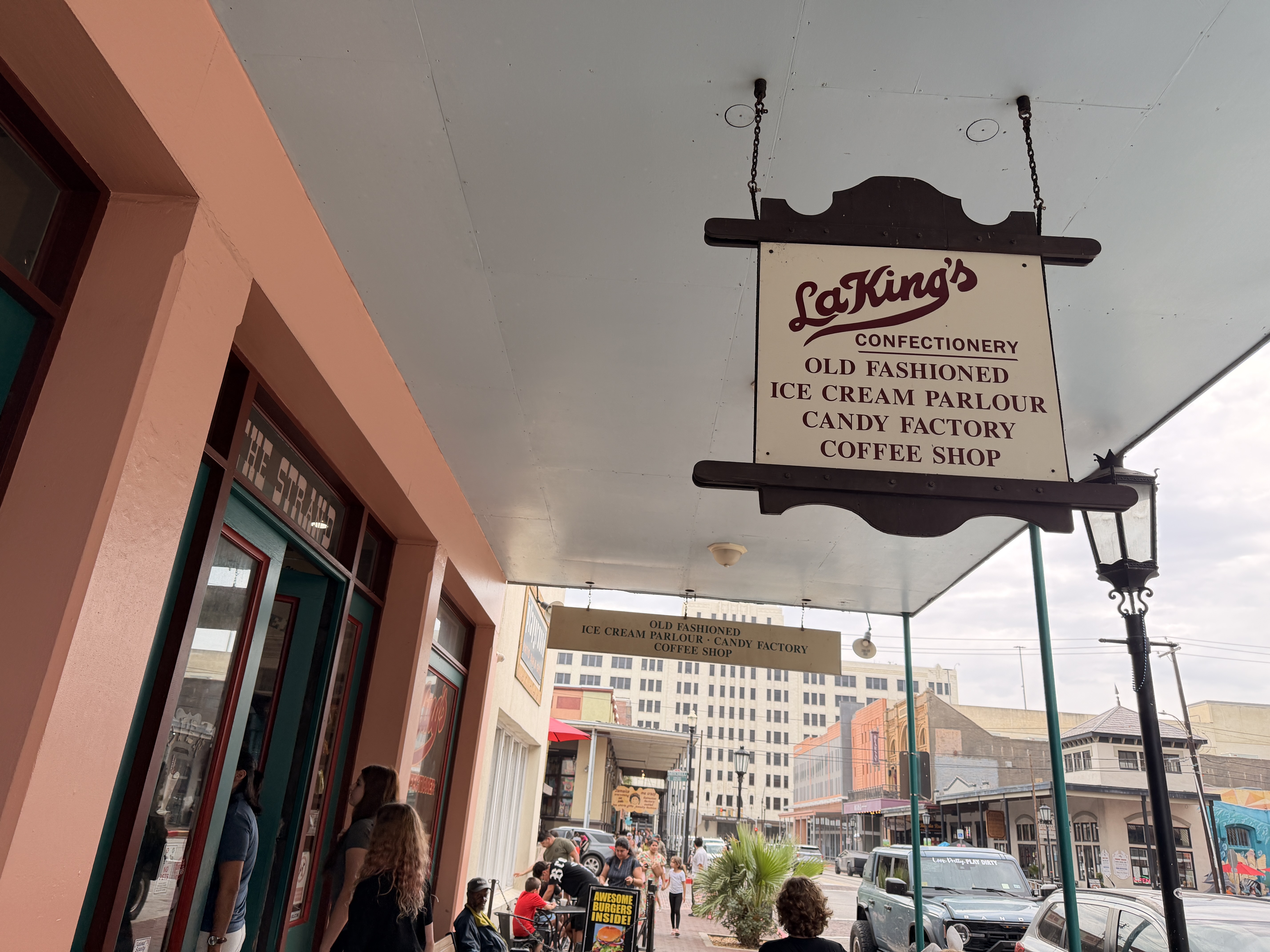 Inside the Visit Galveston welcome center and candy shop on The Strand